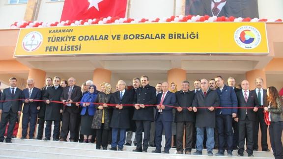 Bakan Elvan ve TOBB Başkanı Rıfat Hisarcıklıoğlu Fen Lisesinin Açılışını Gerçekleştirdi