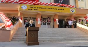 Ulaştırma, Denizcilik ve Haberleşme Bakanı Lütfi Elvan, TOBB Fen Lisesinin Açılışını Gerçekleştirdi.