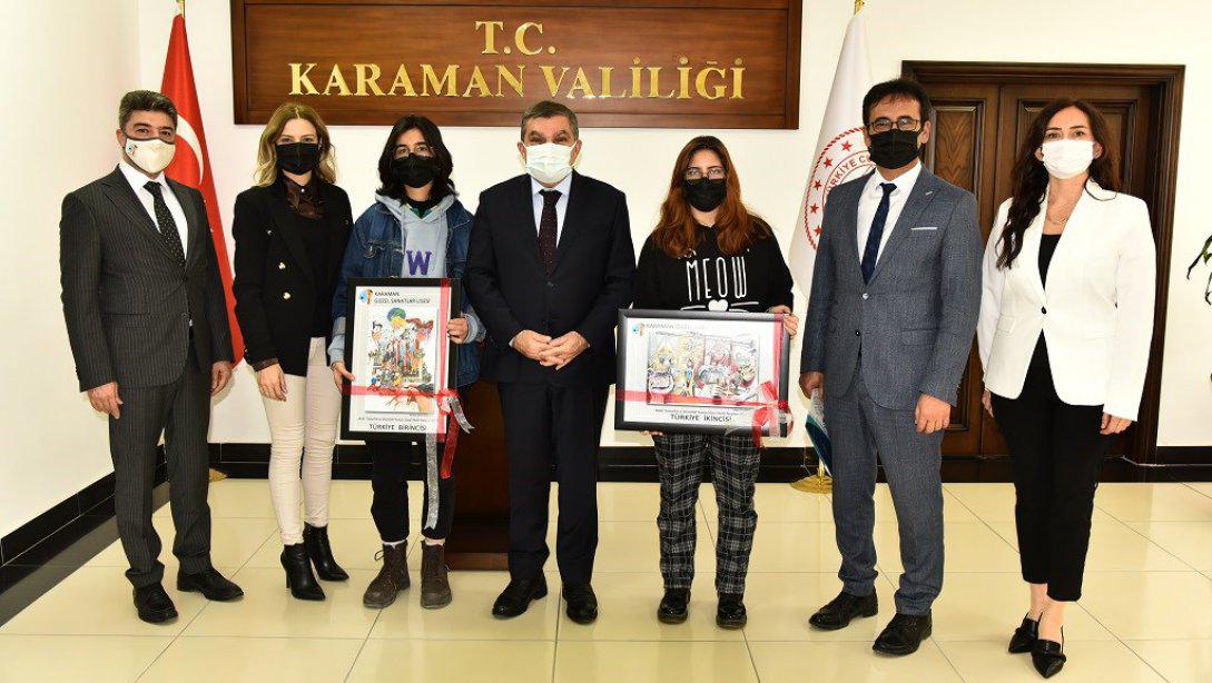 Karaman Güzel Sanatlar Lisesi Öğrencilerinden Türkiye Derecesi
