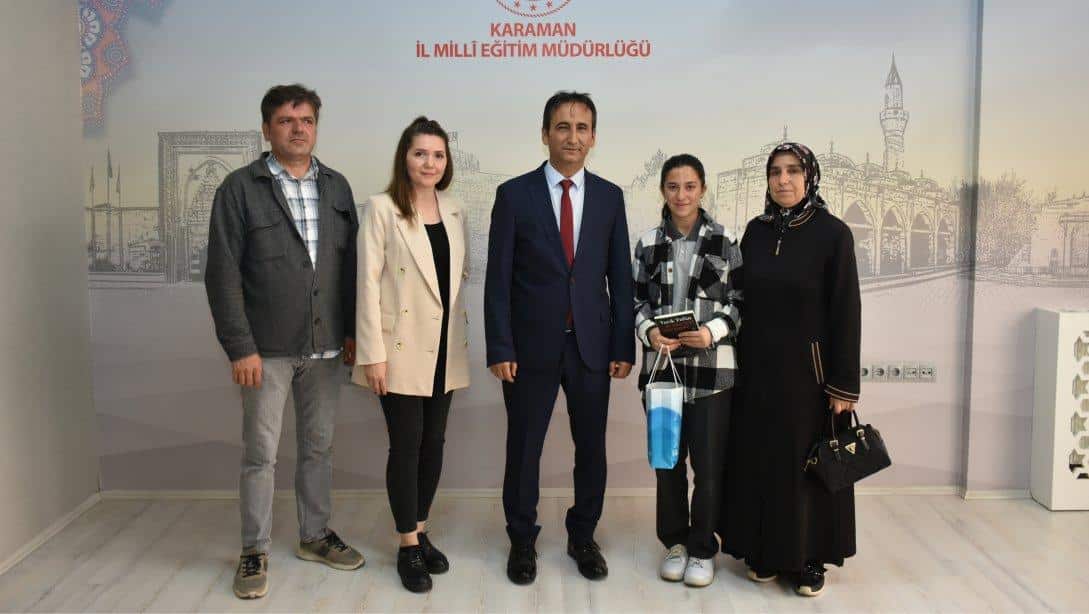 Türkiye Derecesi İle Karaman'a Dönen Başarılı Öğrenciden, İl Müdürü Çalışkan'a Ziyaret